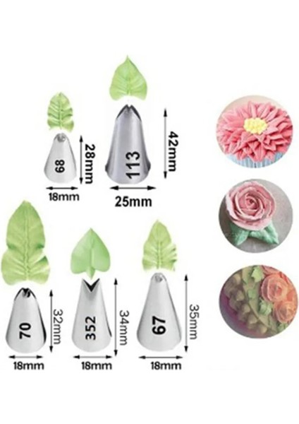 10 Adet Tarzı 5 Adet Yaprak Nozullar Paslanmaz Çelik Buzlanma Yaprakları Nozullar Ipuçları Pasta Ipuçları Fondan Kremalı Kek Pişirme Dekorasyon Aracı (Yurt Dışından) fiyatları