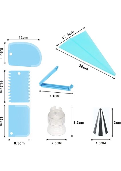 20 Adet Mavi Stil Et Tek Kullanımlık Pasta Torbası Silikon G Torbası Fincan Kek Buzlanma Gıda Kek Araçları Pasta 14 Nozul Seti Bakeware (Yurt Dışından) indirimleri