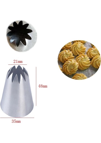 C10 Stili 1G#2C#C10 Büyük Krem Nozullar Gül Çiçek Buzlanma G Nozul Kiraz Çiçekleri Pasta Ipuçları Cupcake Kurabiye Şekerleme Pasta Aracı (Yurt Dışından)