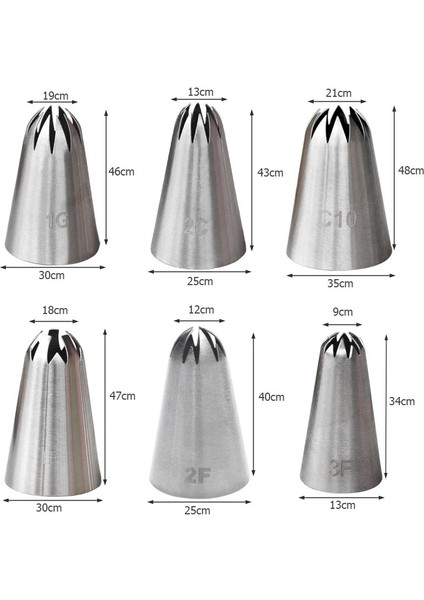 C10 Stili 1G#2C#C10 Büyük Krem Nozullar Gül Çiçek Buzlanma G Nozul Kiraz Çiçekleri Pasta Ipuçları Cupcake Kurabiye Şekerleme Pasta Aracı (Yurt Dışından) modelleri