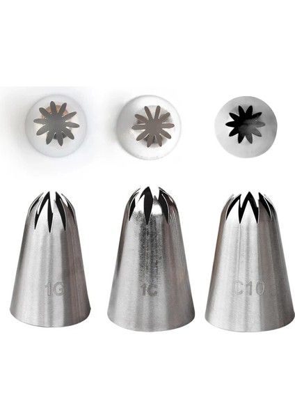 C10 Stili 1G#2C#C10 Büyük Krem Nozullar Gül Çiçek Buzlanma G Nozul Kiraz Çiçekleri Pasta Ipuçları Cupcake Kurabiye Şekerleme Pasta Aracı (Yurt Dışından) fırsatları