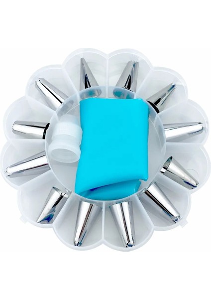 Mavi Stil Et Silikon Pasta Torbası Ipuçları Mutfak Dıy Buzlanma G Krem Yeniden Kullanılabilir Pasta Torbaları +12 Nozul Seti Pasta Süsleme Araçları Gyh (Yurt Dışından)