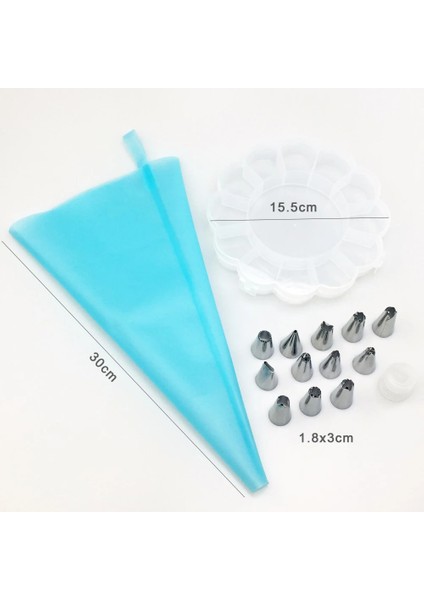Mavi Stil Et Silikon Pasta Torbası Ipuçları Mutfak Dıy Buzlanma G Krem Yeniden Kullanılabilir Pasta Torbaları +12 Nozul Seti Pasta Süsleme Araçları Gyh (Yurt Dışından) indirimleri