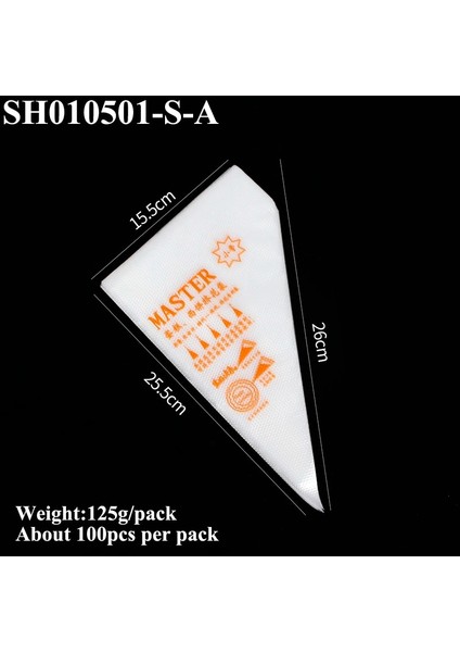 SH010501-S-A Stili Ack Tek Kullanımlık Pasta G Torbaları Patlama Önleyici Krem Buzlanma Torbaları Buzlu Kek Dekorasyon Seti Kurabiye Cupcake Makaron Araçları (Yurt Dışından)