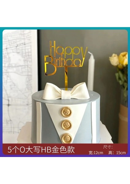 No.28 Stili Düğün Noel Dekorasyon Malzemeleri Aracı Akrilik Mutlu Doğum Günü Pastası Sıcak Damgalama Altın Ekleme Kartı Kek Pişirme Aksesuarları (Yurt Dışından)