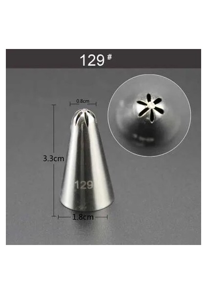 NO.129 Tarzı Paslanmaz Çelik Dekorasyon Memesi Buzlanma Tüpü Pasta Ipuçları Fondan Kek Dekorasyon Sugarcraft Araçları Bakeware (Yurt Dışından)