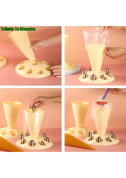 4 Adet Tarzı Çiçek Ağız Implantasyon Çerçevesi Krem G Çanta Depolama Rafı Kek Nozulu (Yurt Dışından) indirimleri