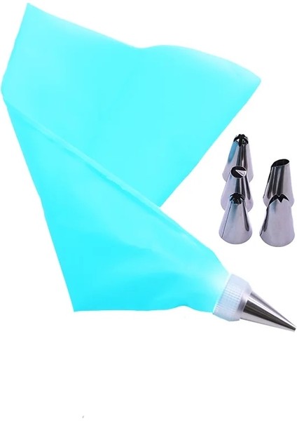 8 Adet Mavi-6 Meme Stili Et Silikon Pasta Torbası Ipuçları Mutfak Dıy Buzlanma G Krem Pasta Torbası Paslanmaz Çelik Meme Kek Dekorasyon Araçları (Yurt Dışından)