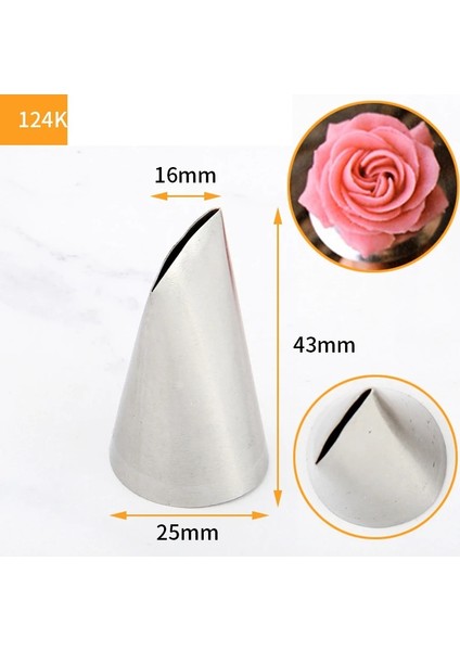 124K Tarzı #124K#125K#126K Gül Böreği Nozulları Paslanmaz Çelik Nozul Seti Buzlanma G Ipuçları Setleri Cupcake Kek Dekorasyon Araçları Кондитерские (Yurt Dışından)