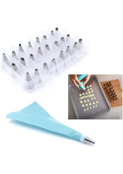 Saklama Kutusu Paketi Stili Yeniden Kullanılabilir Buzlanma G Nozullar Seti Pasta Torbası Kazıyıcı Çiçek Kremi Ipuçları Dönüştürücü Pişirme Fincan Dıy Kek Dekorasyon Araçları (Yurt Dışından) fırsatları