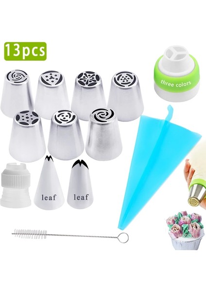 Çoklu Stil 4- Russiag Ipuçları Kremalı Nozullar Kek Aracı Ekmek Aksesuarları Çiçek G Pasta Torbası Kek Dekorasyon Araçları (Yurt Dışından)