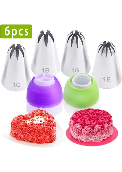 Çoklu Stil 4- Russiag Ipuçları Kremalı Nozullar Kek Aracı Ekmek Aksesuarları Çiçek G Pasta Torbası Kek Dekorasyon Araçları (Yurt Dışından) fiyatları