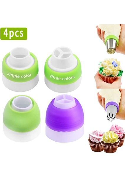 Çoklu Stil 4- Russiag Ipuçları Kremalı Nozullar Kek Aracı Ekmek Aksesuarları Çiçek G Pasta Torbası Kek Dekorasyon Araçları (Yurt Dışından) fırsatları