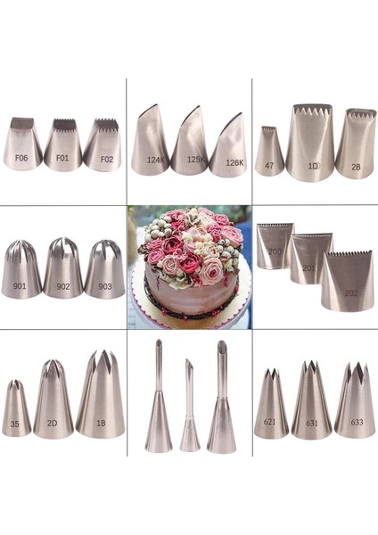 Menekşe Tarzı Büyük Rus Ipuçları Seti Gül Çiçek Kek Dekoru G Nozullar Küre Top Buzlanma Şekerlemeciler Pasta Ipuçları Kek Dekorasyon Araçları (Yurt Dışından)