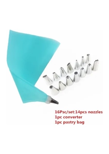 16 Adet Tarzı Ream Nozullar Kek Buzlanma G Pasta Aracı Kek Dekorasyon Pasta Torbası Mutfak Fırın Şekerleme Ekipmanları (Yurt Dışından)