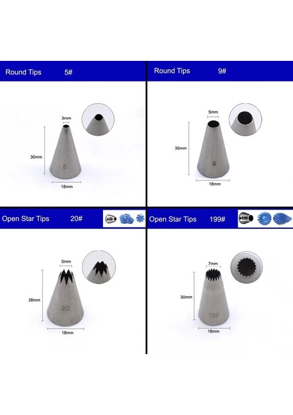 No.54 Tarzı Paslanmaz Çelik Küçük Boy Dekorasyon Memesi Buzlanma Tüpü Pasta Ipuçları Fondan Kek Dekorasyon Sugarcraft Araçları (Yurt Dışından) indirimleri