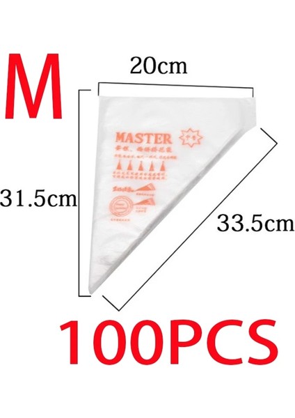 M100 Adet Tarzı Çanta Küçük Büyük Boy Tek Kullanımlık Pasta Torbası Buzlanma G Krem Memesi Fondan Kek Dekorasyon Pasta Ipuçları Araçları Kek Araçları (Yurt Dışından)