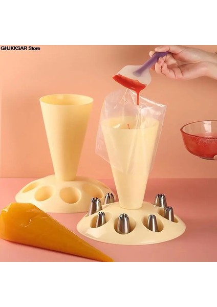 Pembe Tarzı Çiçek Ağız Implantasyon Çerçevesi Krem G Çanta Depolama Rafı Kek Nozulu (Yurt Dışından) fiyatları