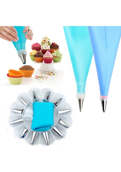 Yeşil No Box Tarzı 14PCBOX Rusya Tatlı Dekoratörleri Silikon Buzlanma G Kremalı Pasta Torbası Paslanmaz Çelik G Buzlanma Memesi Kremalı Pasta Aracı (Yurt Dışından) indirimleri