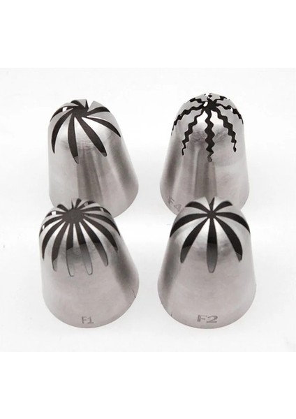 4 Adet Tarzı 4 Adet Büyük Boy Gül Nozulları Buzlanma G Paslanmaz Çelik Kremalı Kek Rus Parti Ipuçları Cupcake Dekorasyon Pişirme Aracı (Yurt Dışından)