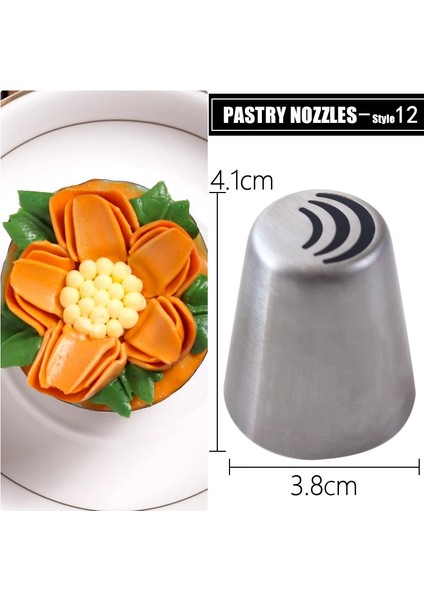 Stil 12 Stil Rus Buzlanma G Ağız Pasta Nozulları Şekerleme Ekipmanları Bütünleşik Olarak Oluşturulmuş Gül Buketi Kek G Torba Başı Sıkma (Yurt Dışından)