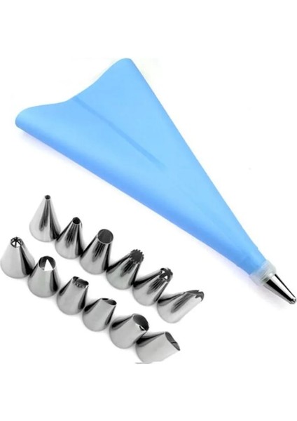 Pembe Tarzı Et Silikon Buzlanma G Kremalı Pasta Torbası + Paslanmaz Çelik Nozul Pasta Ipuçları Dönüştürücü Dıy Kek Dekorasyon Araçları (Yurt Dışından)