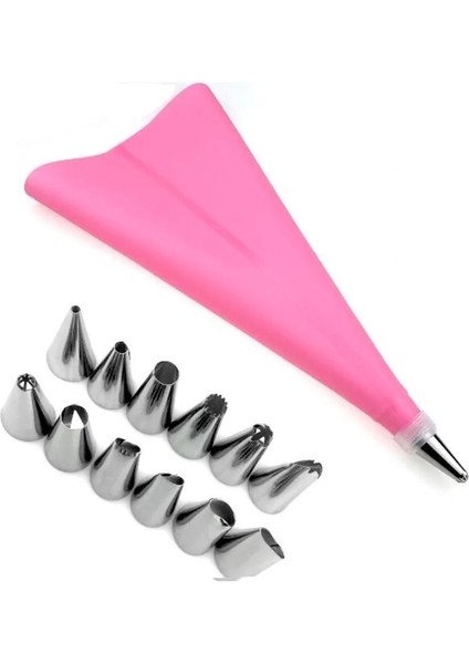 Pembe Tarzı Et Silikon Buzlanma G Kremalı Pasta Torbası + Paslanmaz Çelik Nozul Pasta Ipuçları Dönüştürücü Dıy Kek Dekorasyon Araçları (Yurt Dışından) fiyatları