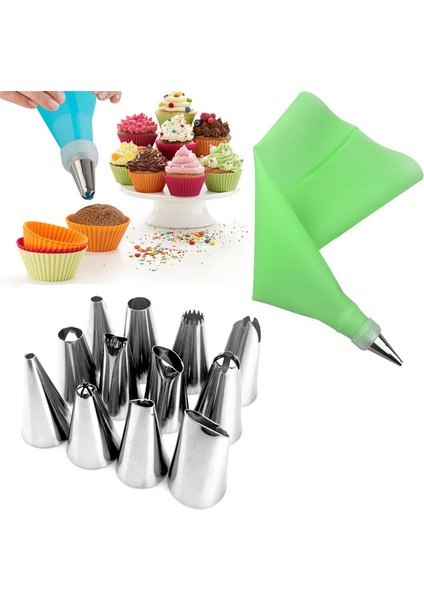 Pembe Tarzı Et Silikon Buzlanma G Kremalı Pasta Torbası + Paslanmaz Çelik Nozul Pasta Ipuçları Dönüştürücü Dıy Kek Dekorasyon Araçları (Yurt Dışından) fırsatları