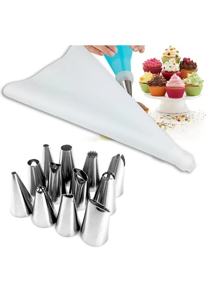 Pembe Tarzı Et Silikon Buzlanma G Kremalı Pasta Torbası + Paslanmaz Çelik Nozul Pasta Ipuçları Dönüştürücü Dıy Kek Dekorasyon Araçları (Yurt Dışından) indirimleri