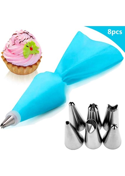 8 Adet-Pembe Tarzı Yeni Et Silikon Pasta Torbası Ipuçları Mutfak Kek Buzlanma G Kremalı Kek Dekorasyon Araçları Yeniden Kullanılabilir Pasta Torbaları + 6 Nozul Seti (Yurt Dışından) fiyatları