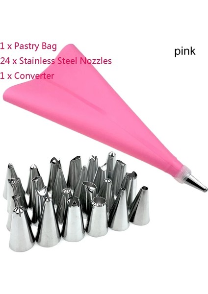 26 Adet Pembe Stil Adet Meme Silikon Pasta Torbası Yeniden Kullanılabilir Ipuçları Mutfak Dıy Buzlanma G Krem Pasta Çanta Seti Kek Dekorasyon Mutfak Aracı (Yurt Dışından)