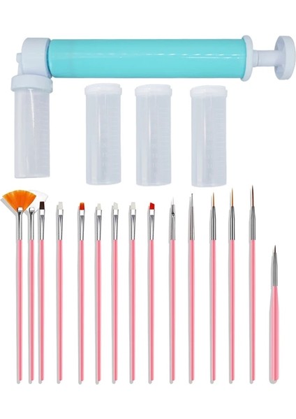 15 Kalem Stili ile Bule Kek Airbrush Sprey Aracı Reposteria Kek Dekorasyon Malzemeleri Tatlı Mutfak Pişirme Aksesuarları Pasta Kek Dekorasyon Araçları (Yurt Dışından)