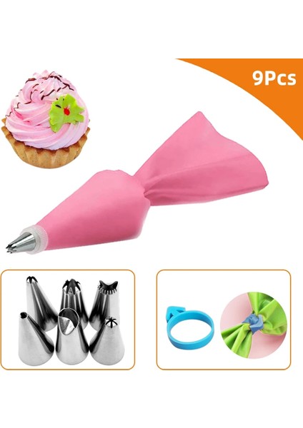 8 Adet Pembe Set Stili Licone Pasta Torbası Ipuçları Seti Kek Buzlanma G Krem Nozullar Pasta Dekor Araçları Sabitleme Halkalı Yeniden Kullanılabilir Pasta Torbaları (Yurt Dışından) fiyatları