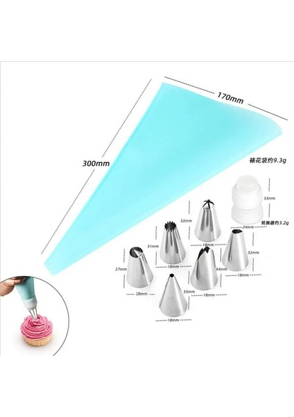 Yeşil Stil 8 Parça Kremalı Pasta Torbası Dıy Pasta Süsleme Pasta Nozulları Pasta Süsleme Aksesuarları Pasta Şırınga Kol Pasta Kremalı Tabanca (Yurt Dışından) indirimleri