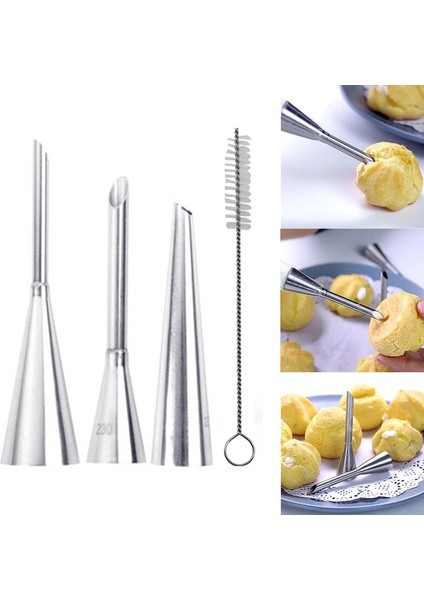 No.3 Tarzı 3 Boyutlu Krema Buzlanma G Puf Memesi Ipuçları Paslanmaz Çelik Cupcake Ponponları Enjeksiyon Rus Şırınga Şekerleme Pasta Aracı (Yurt Dışından)