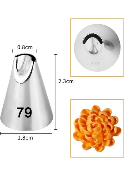 No.79 Stili 1 Adet #79 #80 #g Nozullar Kek Fondan Dekorasyon Pastacılık Buzlanma Ipuçları Pişirme Araçları Krizantem Oluşturun Çam Fıstığı Yaprakları (Yurt Dışından)