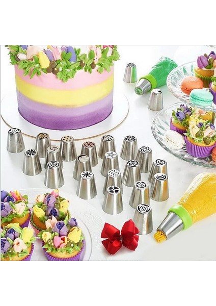 16 Adet Tarzı Et Rus Lale Buzlanma G Nozullar Paslanmaz Çelik Çiçek Krema Pasta Ipuçları Nozullar Çanta Cupcake Kek Dekorasyon Araçları (Yurt Dışından) indirimleri