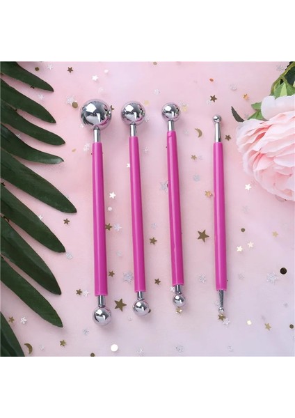 4 Adet Diy Paslanmaz Çelik Pişirme Kalemi Fondan Kek Dekorasyon Araçları Çerez Kesiciler Çiçek Sugarcraft Metal Top Modelleme Seti (Yurt Dışından)
