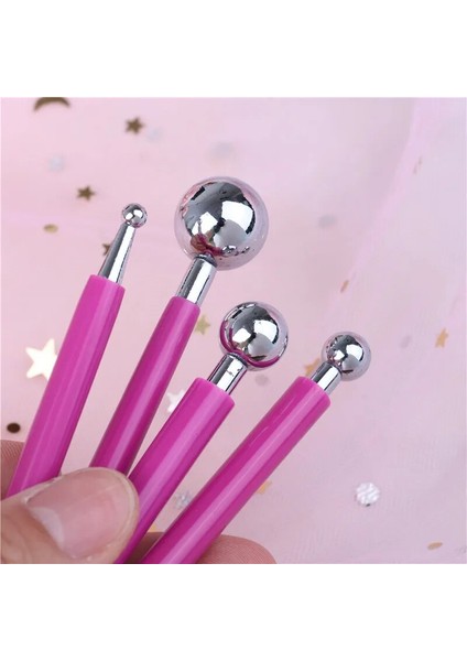 4 Adet Diy Paslanmaz Çelik Pişirme Kalemi Fondan Kek Dekorasyon Araçları Çerez Kesiciler Çiçek Sugarcraft Metal Top Modelleme Seti (Yurt Dışından)