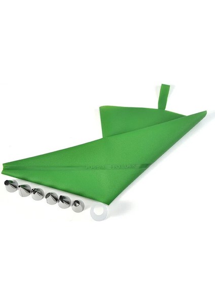 Yeşil Stil Licone Pasta Torbası Ttainless Çelik Kek Memesi Yeniden Kullanılabilir G Torba Fondan Aletleri Gıda Sınıfı Tpu Kek Dekoru Aracı (Yurt Dışından)