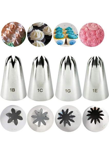 1b Tarzı Büyük Boy Krem Nozul Dekorasyon Ucu Buzlanma Nozulu Kek ve Pişirme Aletleri Kek Fondan Dekorasyon Nozulu Bakeware #1b#1c#1e#1g (Yurt Dışından) fiyatları