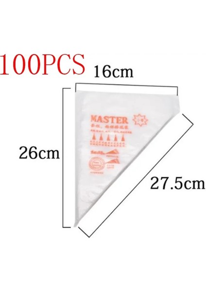 100 Adet Boyut S 12 Inç Tarzı Tek Kullanımlık G Torba Buzlanma Fondan Kek Krema Squeeze Krem Torba Tatlı Dekoratörleri Pasta Ucu Nozul Torbaları (Yurt Dışından)