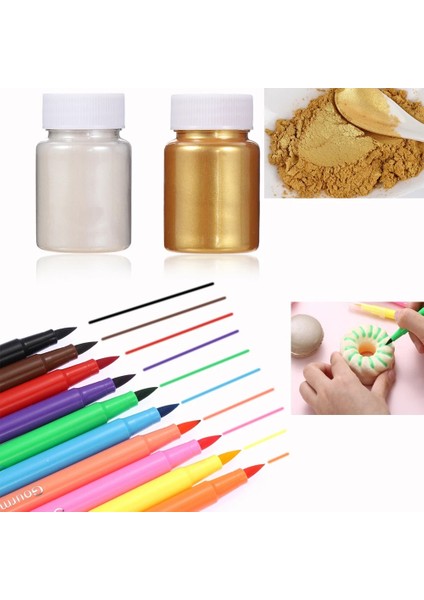 Kalem-Mavi Tarzı Yeni Yenilebilir Pigment Altın Tozu Gümüş Inci Tozu Gıda Boyası Toz Mousse Kek Çikolata Fondan Boyama Kalemi Pişirme Dekorasyonu (Yurt Dışından)