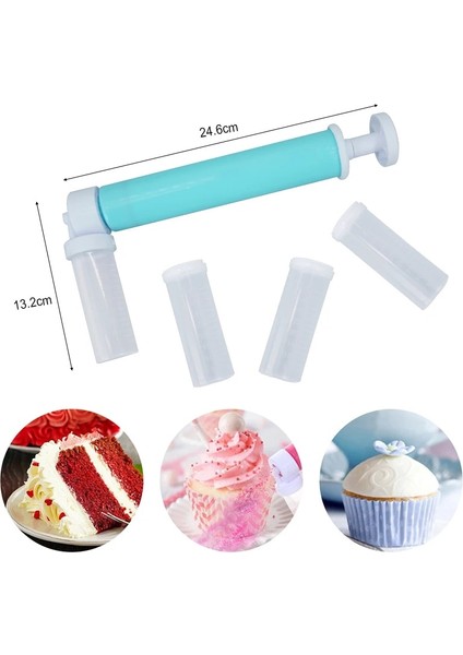 Pembe Tarzı Kek Airbrush Kek Boyama Araçları Kek Pişirme Dekorasyon Cupcakes Tatlılar Püskürtme Tabancası Köpük Kumlama Mutfak Pasta Araçları (Yurt Dışından)
