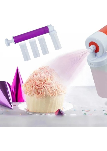 Pembe Tarzı Kek Airbrush Kek Boyama Araçları Kek Pişirme Dekorasyon Cupcakes Tatlılar Püskürtme Tabancası Köpük Kumlama Mutfak Pasta Araçları (Yurt Dışından)