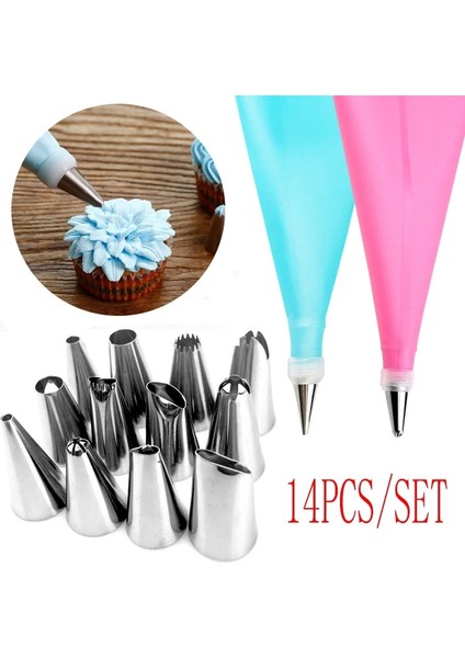 Gök Mavisi Tarzı Et Silikon Buzlanma G Kremalı Pasta Torbası + Paslanmaz Çelik Nozul Pasta Ipuçları Dönüştürücü Dıy Kek Dekorasyon Aracı (Yurt Dışından) fırsatları