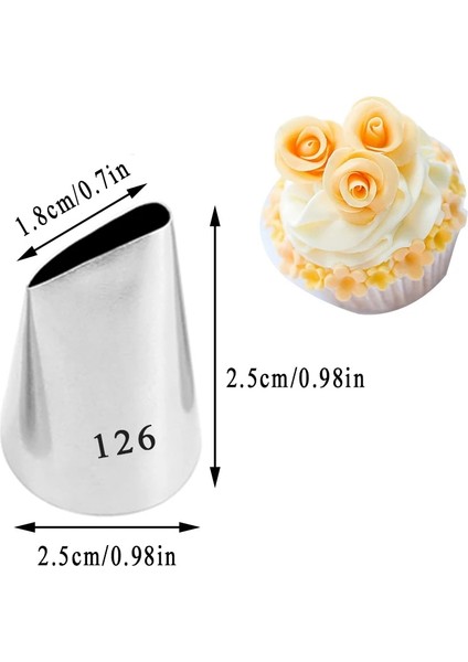 NO.127 Stili #124 #125 #126 #127 #128 Gül Yaprağı Pasta Nozulları Paslanmaz Çelik Nozul Seti Dıy Buzlanma G Ipuçları Cupcake Kek Dekorasyon Aracı (Yurt Dışından)