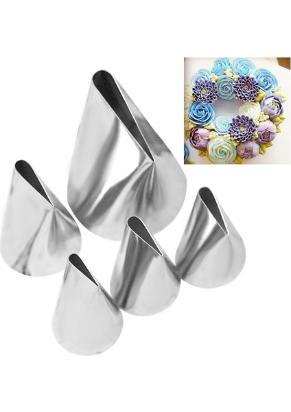 NO.127 Stili #124 #125 #126 #127 #128 Gül Yaprağı Pasta Nozulları Paslanmaz Çelik Nozul Seti Dıy Buzlanma G Ipuçları Cupcake Kek Dekorasyon Aracı (Yurt Dışından)