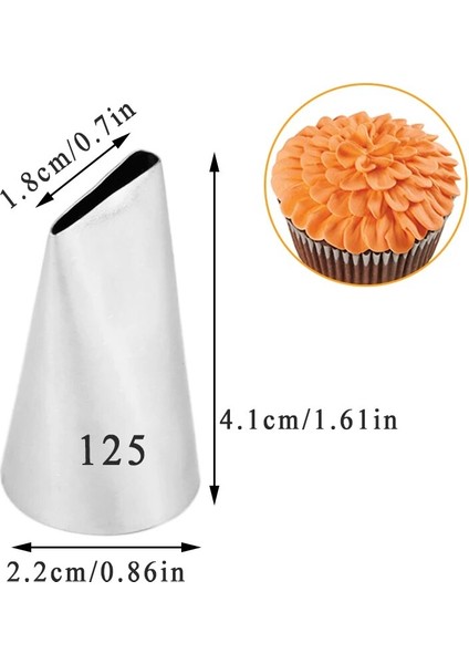 NO.127 Stili #124 #125 #126 #127 #128 Gül Yaprağı Pasta Nozulları Paslanmaz Çelik Nozul Seti Dıy Buzlanma G Ipuçları Cupcake Kek Dekorasyon Aracı (Yurt Dışından)