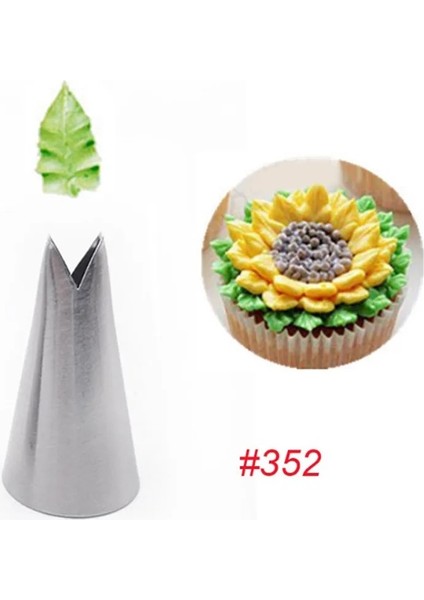 352 # Yaprak Nozullar Buzlanma G Ipuçları Pasta Aracı Paslanmaz Çelik Kremalı Kek Kek Dekorasyon Pişirme Kalıpları (Yurt Dışından)